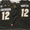 COLORADO BUFFALOES Black #12 HUNTER Stitched Jersey