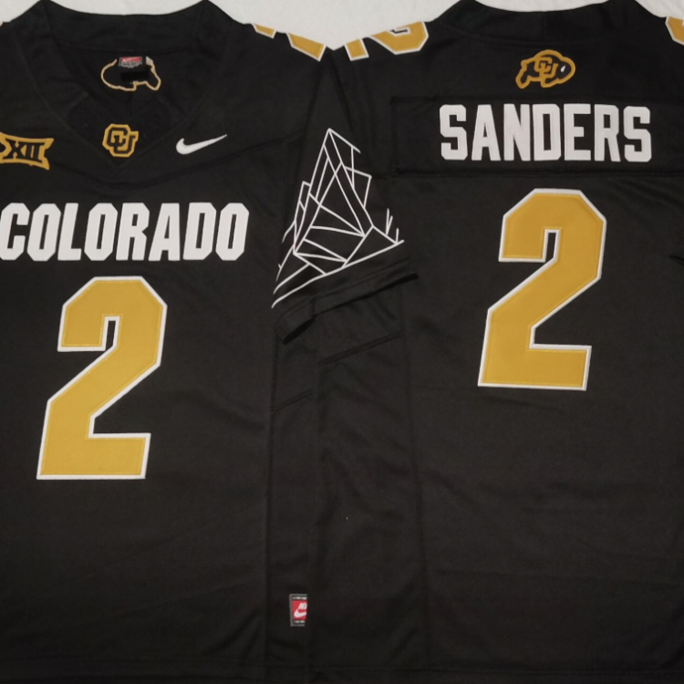 COLORADO BUFFALOES Black #2 SANDERS Stitched Jersey