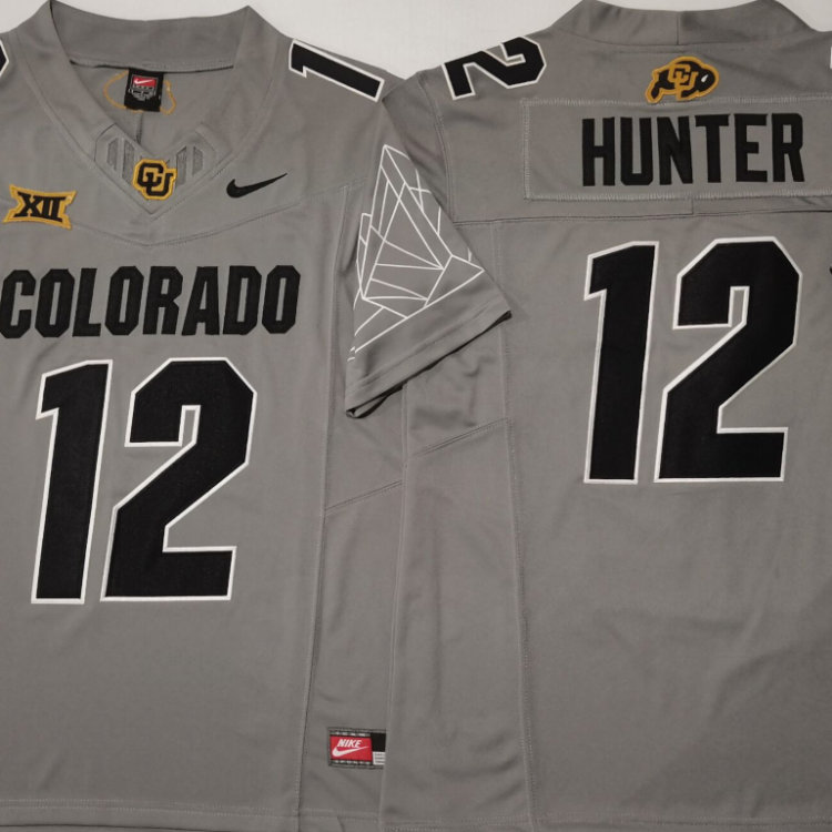 COLORADO BUFFALOES GRAY #12 HUNTER Stitched Jersey
