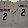 COLORADO BUFFALOES GRAY #2 SANDERS Stitched Jersey