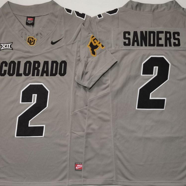 COLORADO BUFFALOES GRAY #2 SANDERS Stitched Jersey