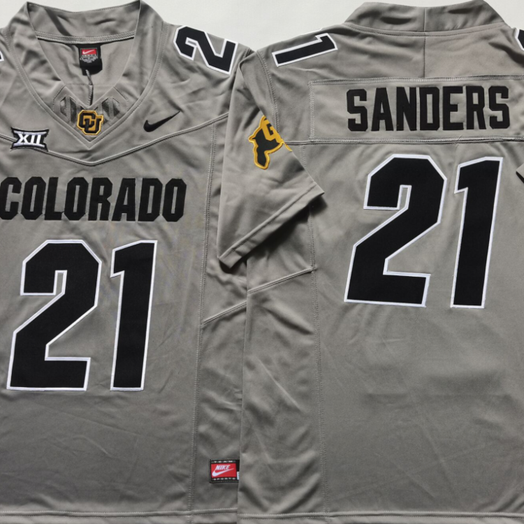 COLORADO BUFFALOES GRAY #21 SANDERS Stitched Jersey