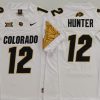 COLORADO BUFFALOES White #12 HUNTER Stitched Jersey