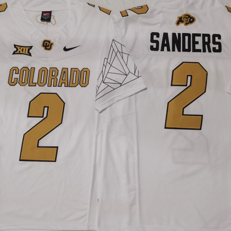 COLORADO BUFFALOES White #2 SANDERS Stitched Jersey