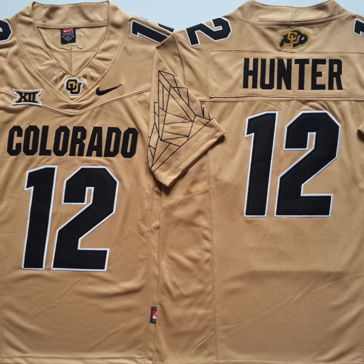 COLORADO BUFFALOES Yellow #12 HUNTER Stitched Jersey