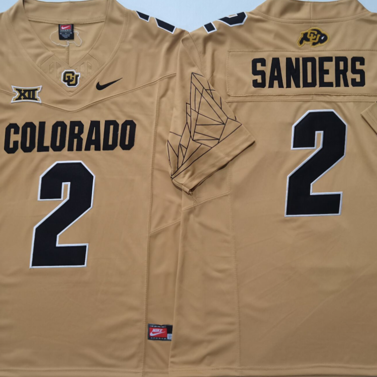 COLORADO BUFFALOES Yellow #2 SANDERS Stitched Jersey