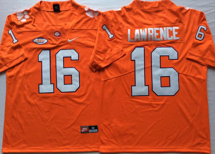 Clemson Tigers Orange #16 LAWRENCE Stitched Jersey