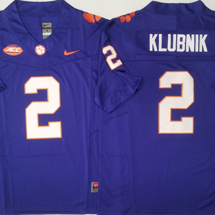 Clemson Tigers Purple #2 KLUBNIK Stitched Jersey