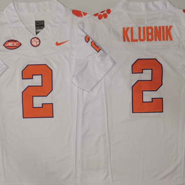 Clemson Tigers White #2 KLUBNIK Stitched Jersey