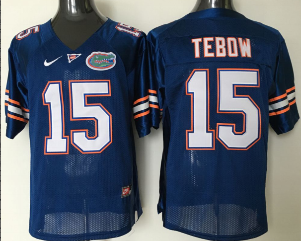 Florida Gators #15 TEBOW Blue Stitched Jersey