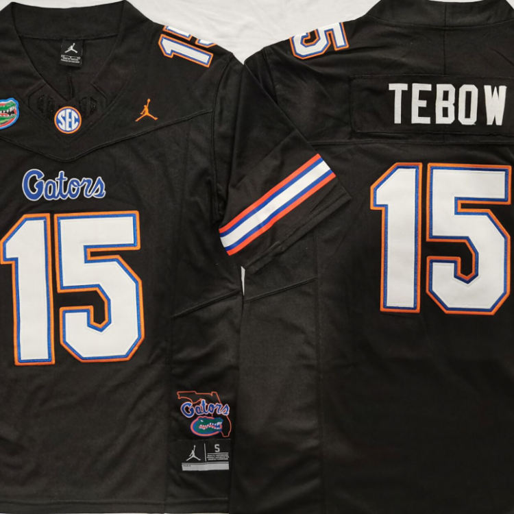 Florida Gators Black #15 TEBOW Stitched Jersey
