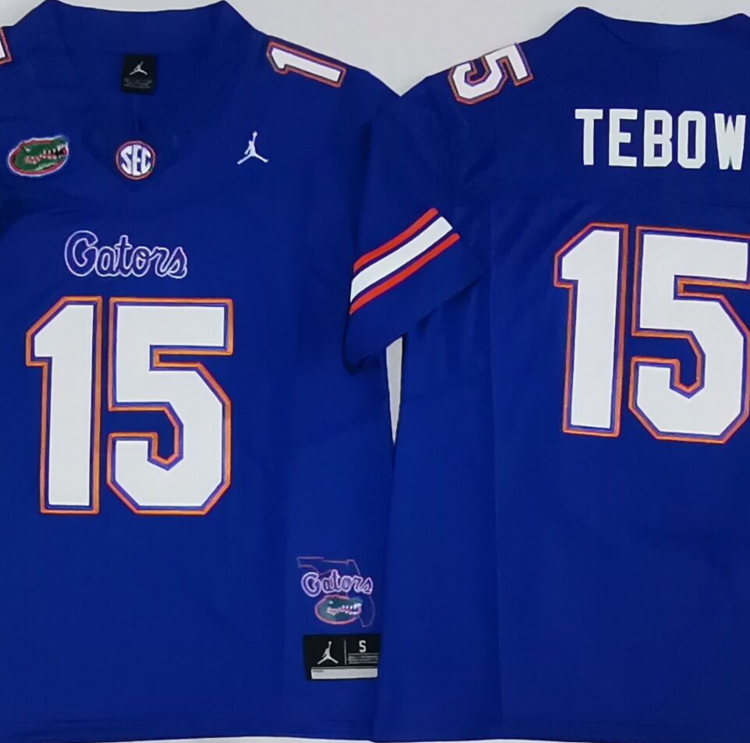 Florida Gators Blue #15 TEBOW Stitched Jersey