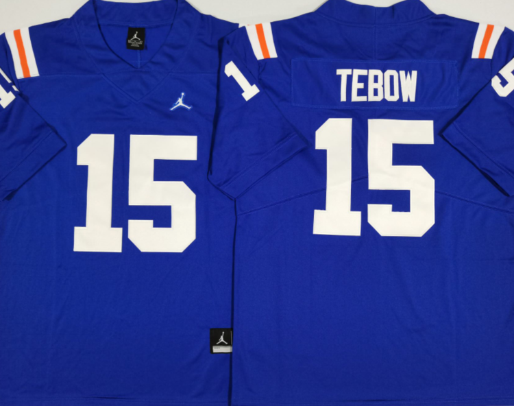 Florida Gators Blue #15 TEBOW Stitched Jersey