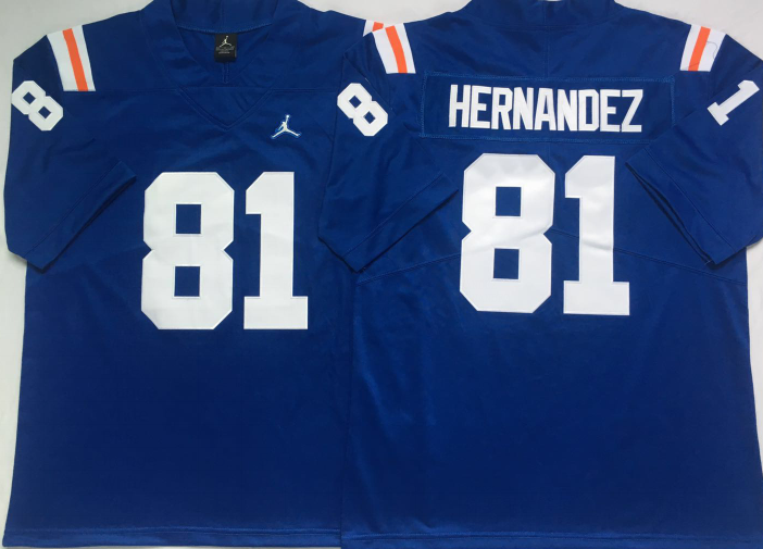 Florida Gators Blue 81# HERNANDEZ Stitched Jersey