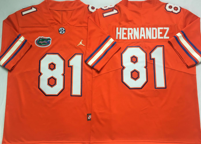 Florida Gators Orange #81 HERNANDEZ Stitched Jersey