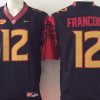 Florida State Seminoles #12 Black FRANCOIS Stitched Jersey