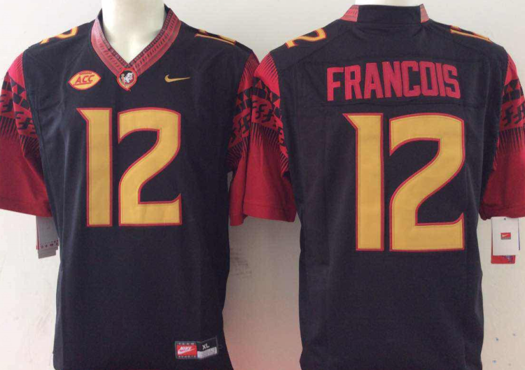 Florida State Seminoles #12 Black FRANCOIS Stitched Jersey