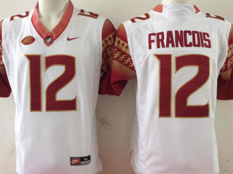 Florida State Seminoles #12 White FRANCOIS Stitched Jersey