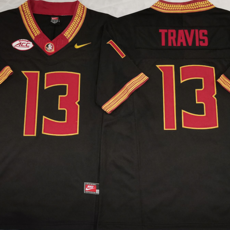 Florida State Seminoles Black #13 TRAVIS Stitched Jersey