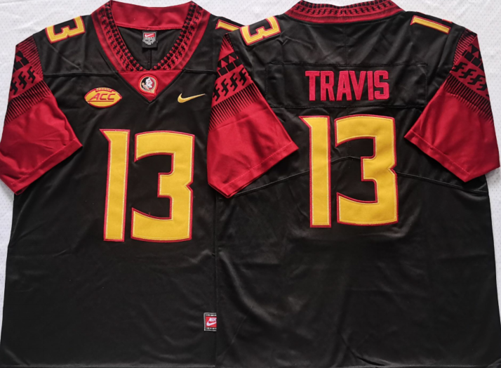 Florida State Seminoles Black #13 TRAVIS Stitched Jersey