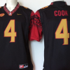 Florida State Seminoles Black #4 COOK Stitched Jersey