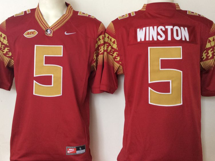 Florida State Seminoles Red #5 Winston Stitched Jersey