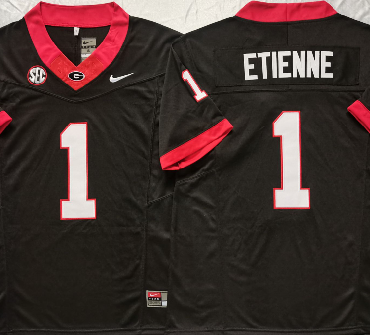 Georgia Bulldogs Black #1 ETIENNE Stitched Jersey
