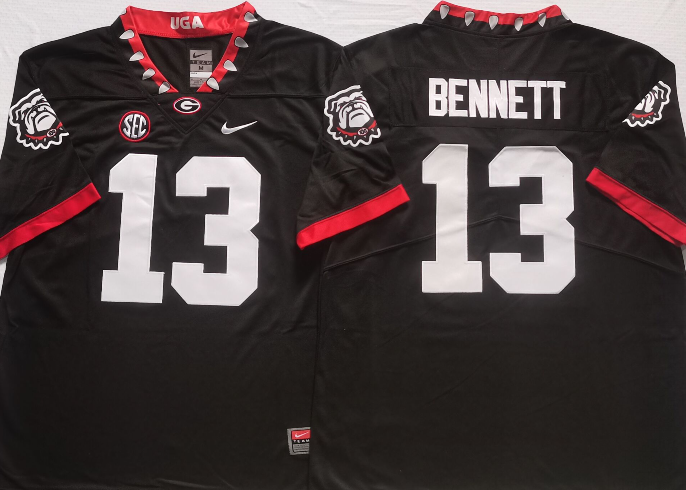 Georgia Bulldogs Black #13 BENNETT Stitched Jersey