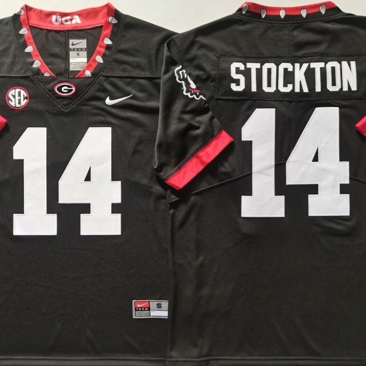 Georgia Bulldogs Black #14 STOCKTON Stitched Jersey