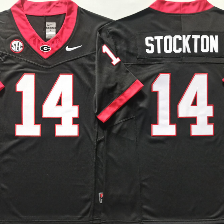 Georgia Bulldogs Black #14 STOCKTON Stitched Jersey