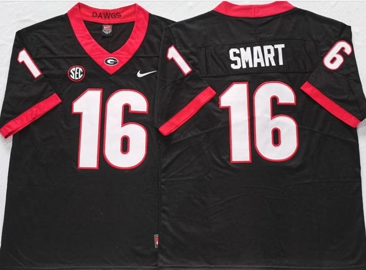 Georgia Bulldogs Black #16 SMART Stitched Jersey