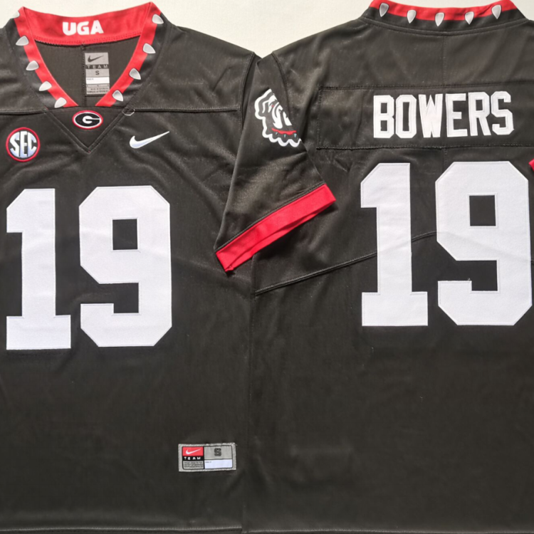 Georgia Bulldogs Black #19 BOWERS Stitched Jersey