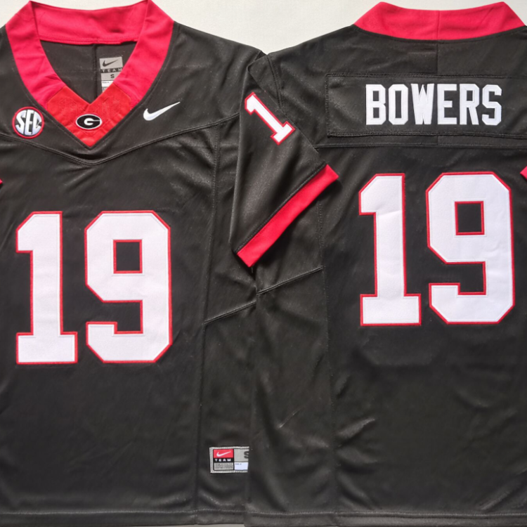 Georgia Bulldogs Black #19 BOWERS Stitched Jersey