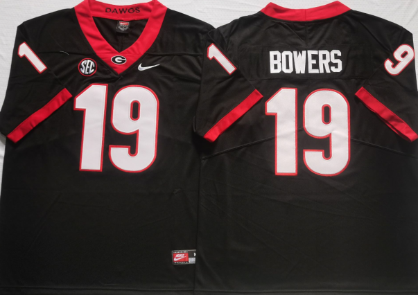 Georgia Bulldogs Black #19 BOWERS Stitched Jersey