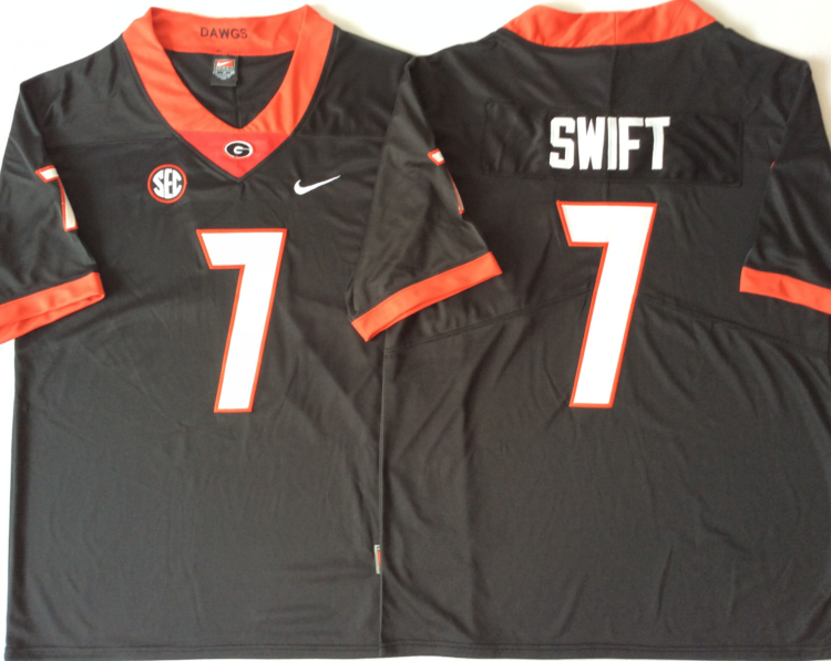 Georgia Bulldogs Black #7 SWIFT Stitched Jersey