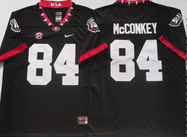 Georgia Bulldogs Black 84 McCONKEY Stitched Jersey