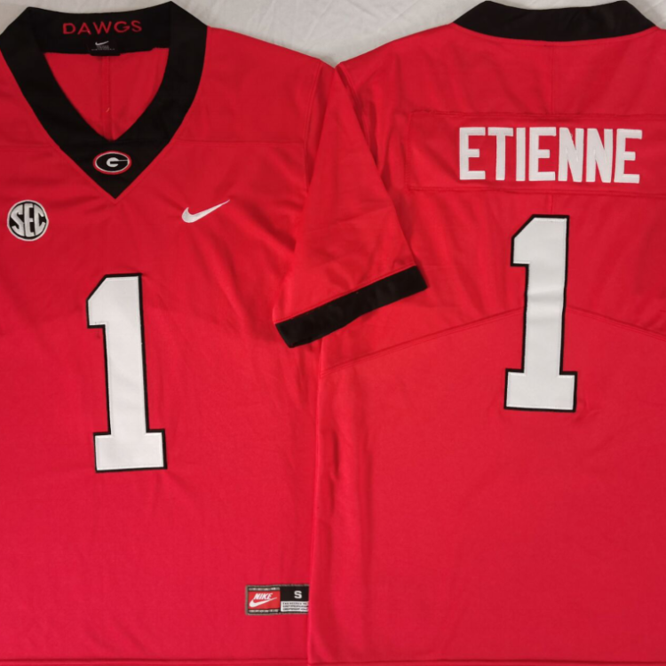 Georgia Bulldogs Red #1 ETIENNE Stitched Jersey