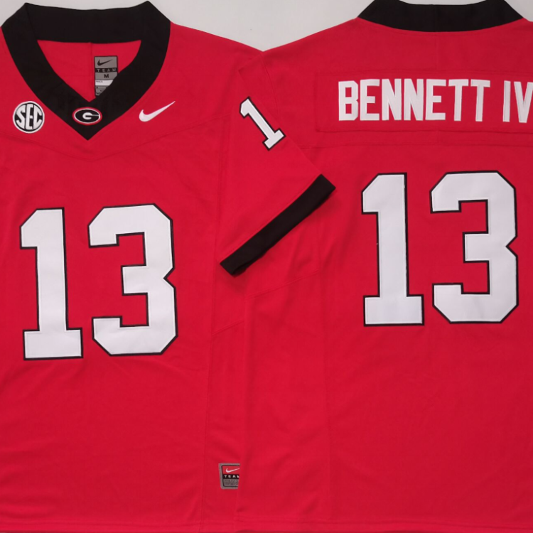 Georgia Bulldogs Red #13 BENNETT IV Stitched Jersey