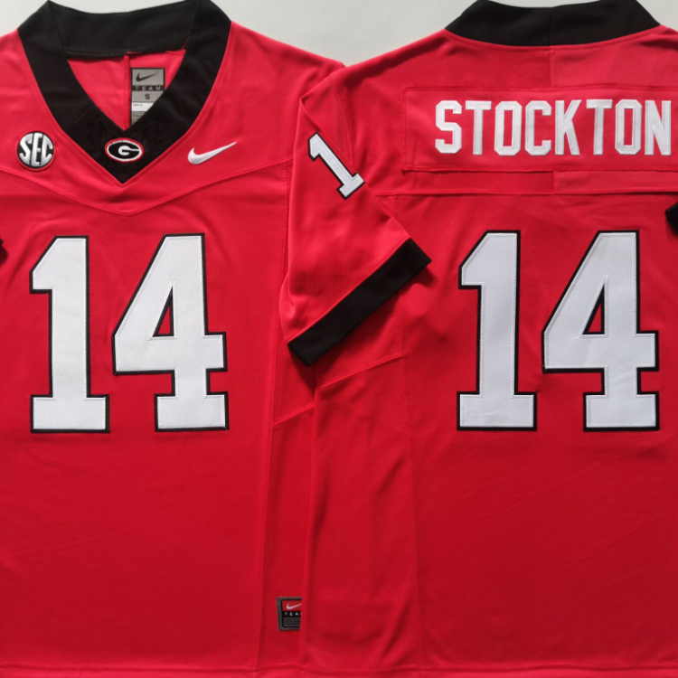 Georgia Bulldogs Red #14 STOCKTON Stitched Jersey