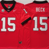 Georgia Bulldogs Red #15 BECK Stitched Jersey