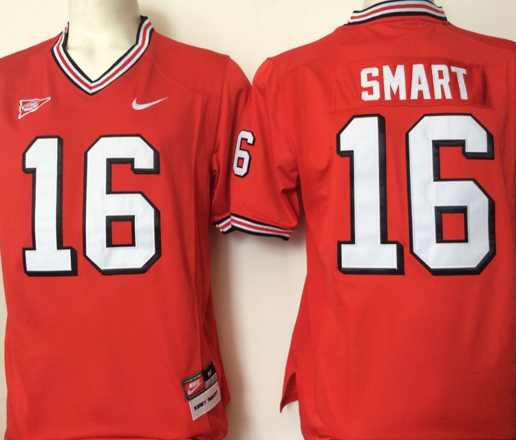 Georgia Bulldogs Red #16 SMART Stitched Jersey