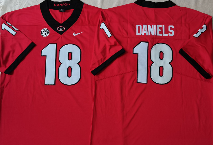 Georgia Bulldogs Red #18 DANIELS Stitched Jersey