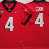 Georgia Bulldogs Red #4 COOK Stitched Jersey