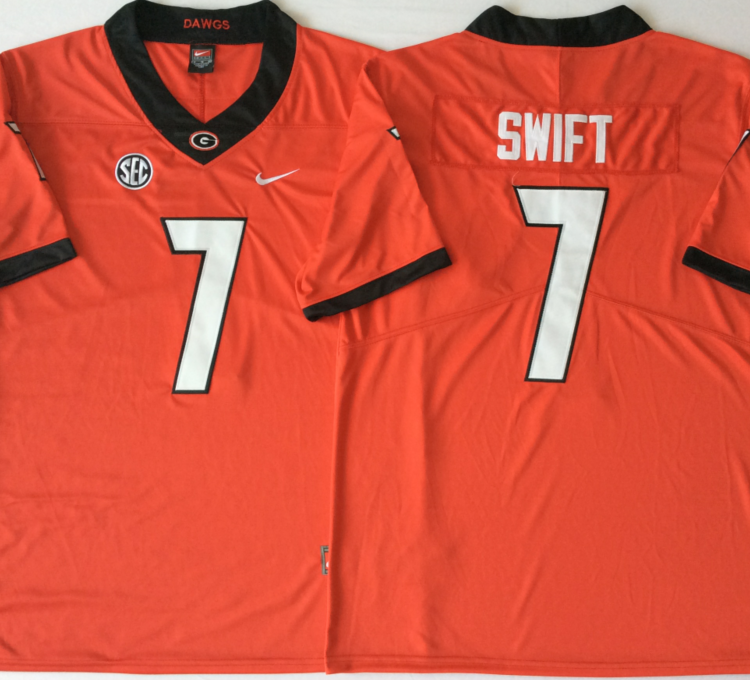Georgia Bulldogs Red #7 SWIFT Stitched Jersey