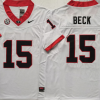Georgia Bulldogs White #15 BECK Stitched Jersey