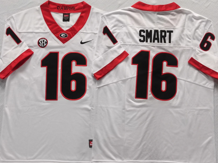 Georgia Bulldogs White #16 SMART Stitched Jersey