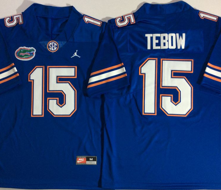 Jordan Florida Gators Blue #15 TEBOW Stitched Jersey