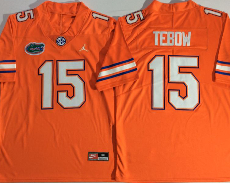 Jordan Florida Gators Orange #15 TEBOW Stitched Jersey