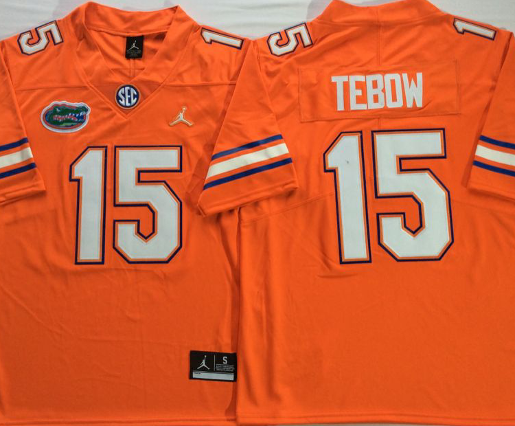 Jordan Florida Gators Orange #15 TEBOW Stitched Jersey