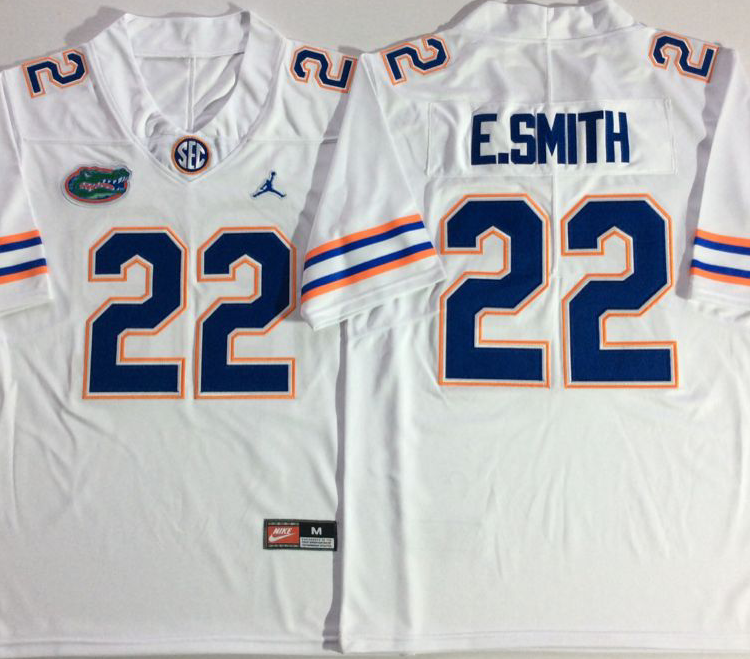 Jordan Florida Gators White #22 E.SMITH Stitched Jersey